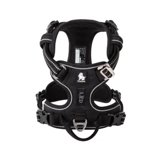 No Pull Breathable Dog Harness Black L w/ Reflectors